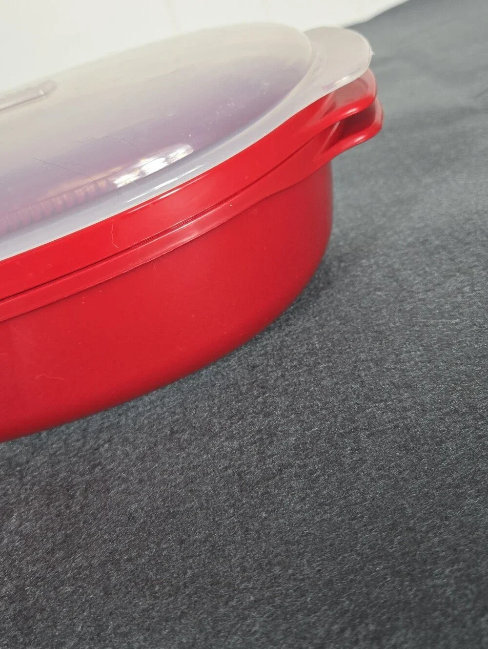 KitchenAid Red Microwave Steamer with Clear Lid